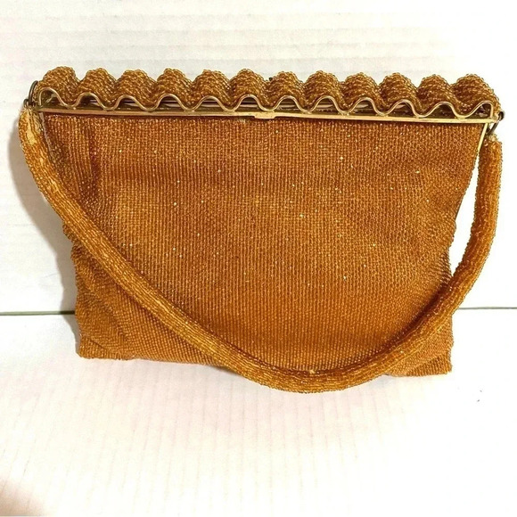 Vintage mash amber brown handle bag - Picture 2 of 9